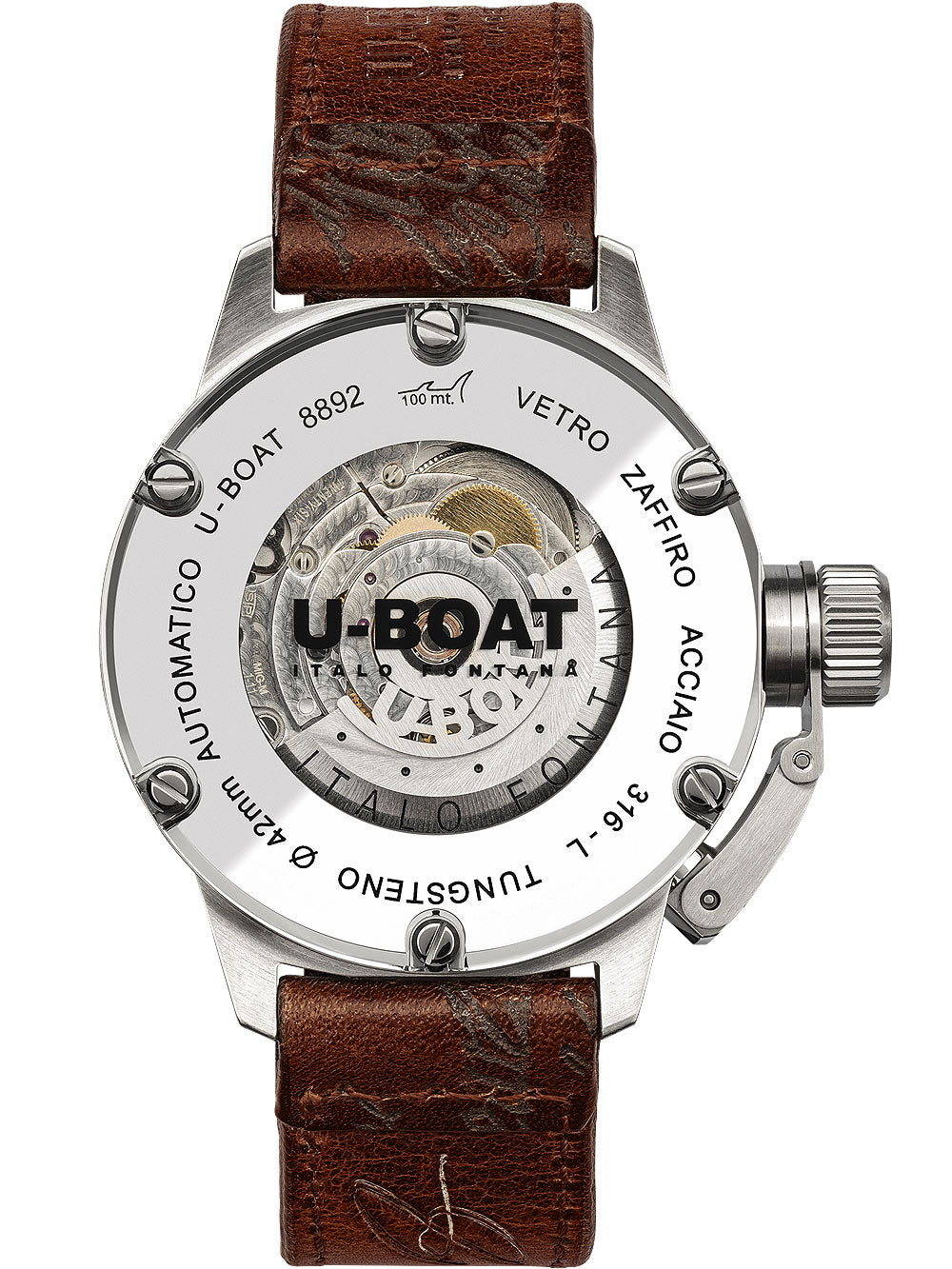 U-Boat 8892 Classico Tungsteno Beige Automatic vyriškas laikrodis 42mm 10ATM