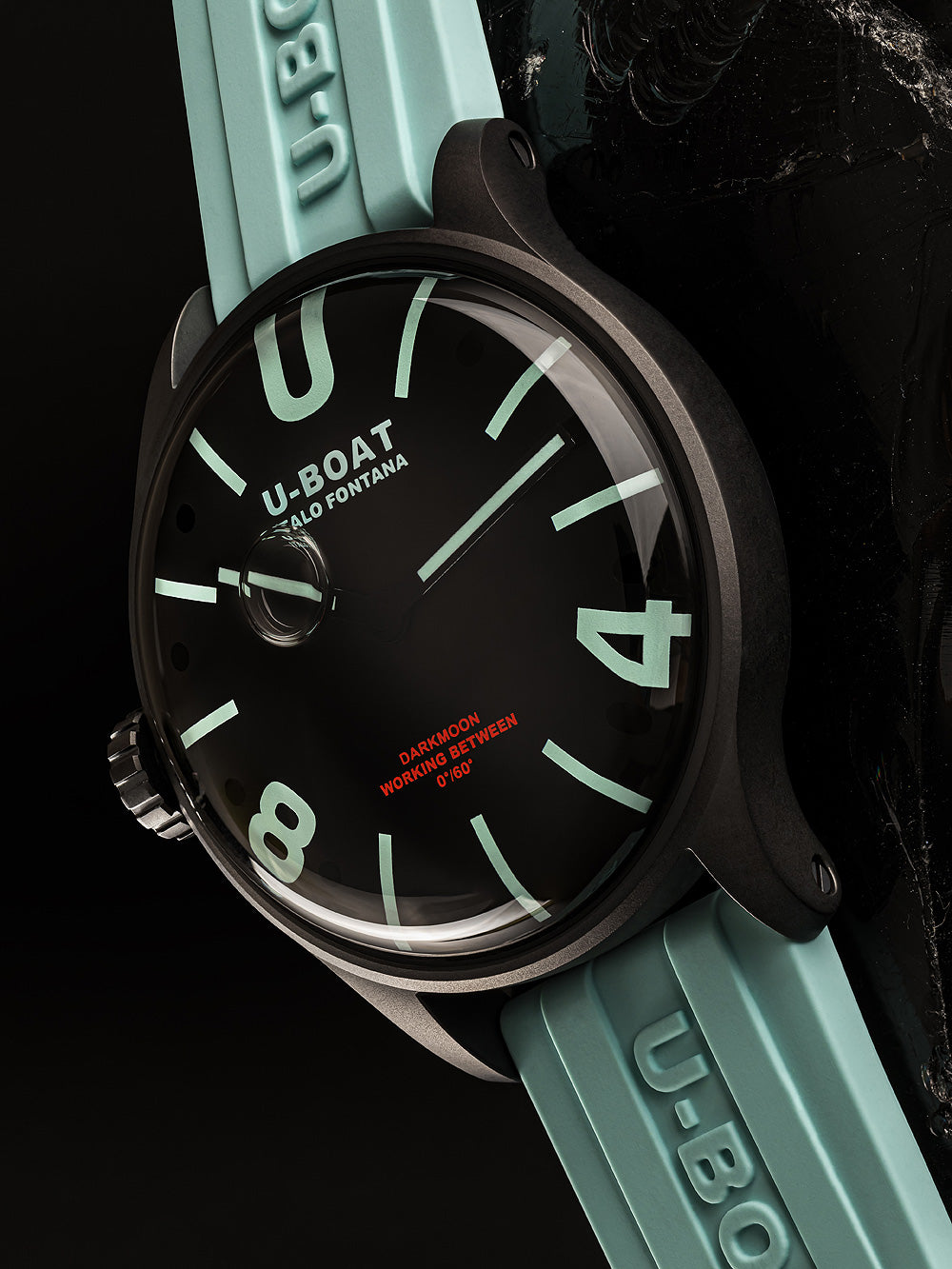 U-Boat 9526/A Darkmoon Aqua IPB vyriškas laikrodis 44mm 5ATM
