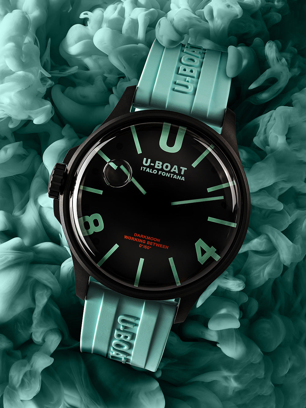 U-Boat 9526/A Darkmoon Aqua IPB vyriškas laikrodis 44mm 5ATM