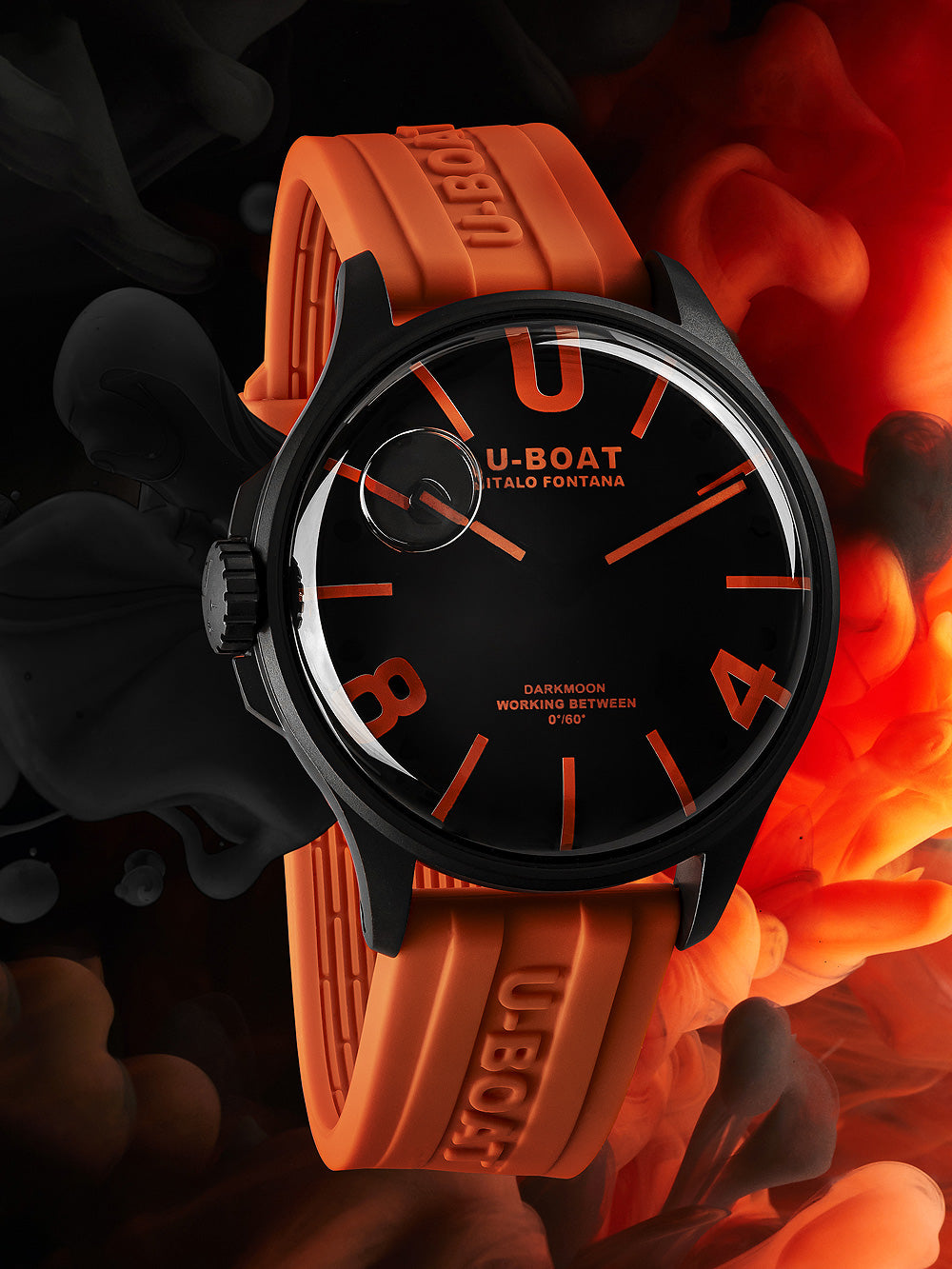 U-Boat 9538 Darkmoon Orange IPB vyriškas laikrodis 44mm 5ATM
