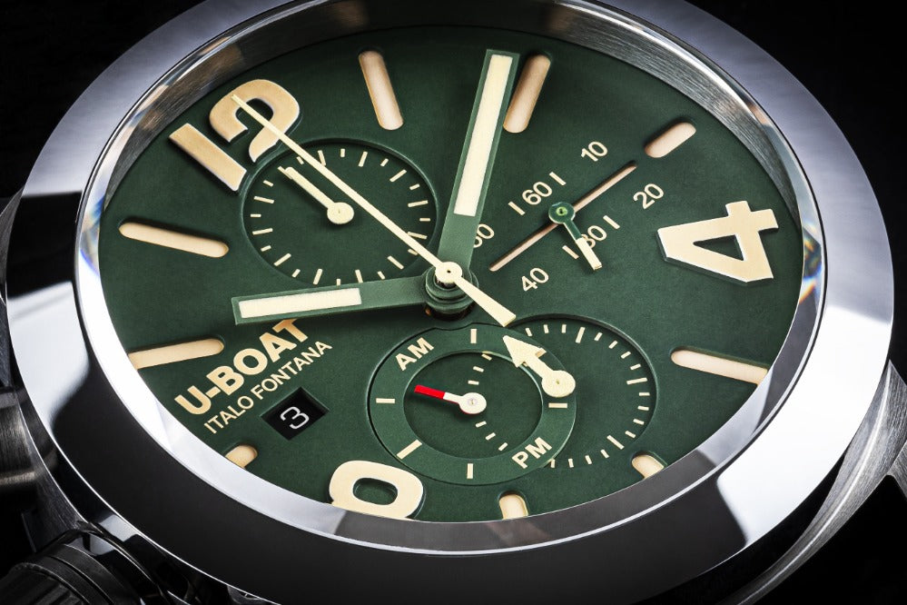 U-Boat 9581 Classico 45 mm Tungsteno CAS Green vyriškas laikrodis 10ATM