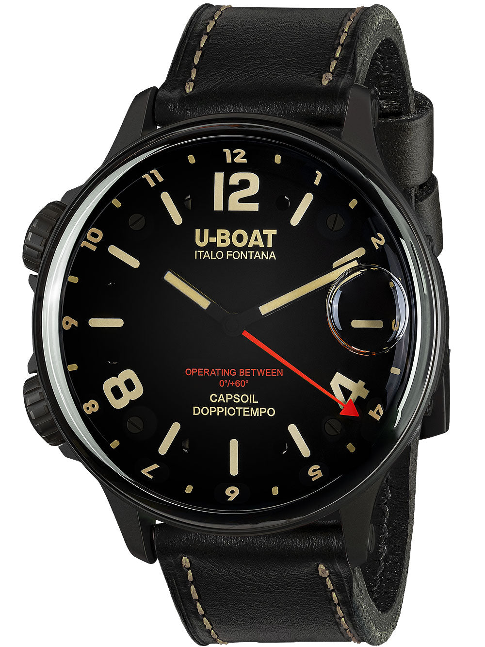 U-Boat 9671 Capsoil Doppiotempo DLC GMT vyriškas laikrodis 55mm 10ATM