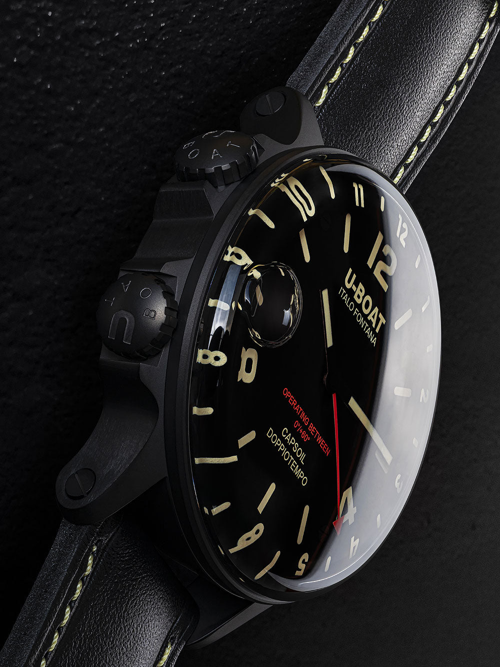 U-Boat 9671 Capsoil Doppiotempo DLC GMT vyriškas laikrodis 55mm 10ATM