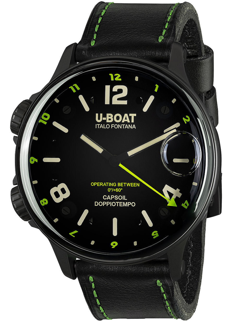U-Boat 9675 Capsoil Doppiotempo DLC GMT vyriškas laikrodis 55mm 10ATM