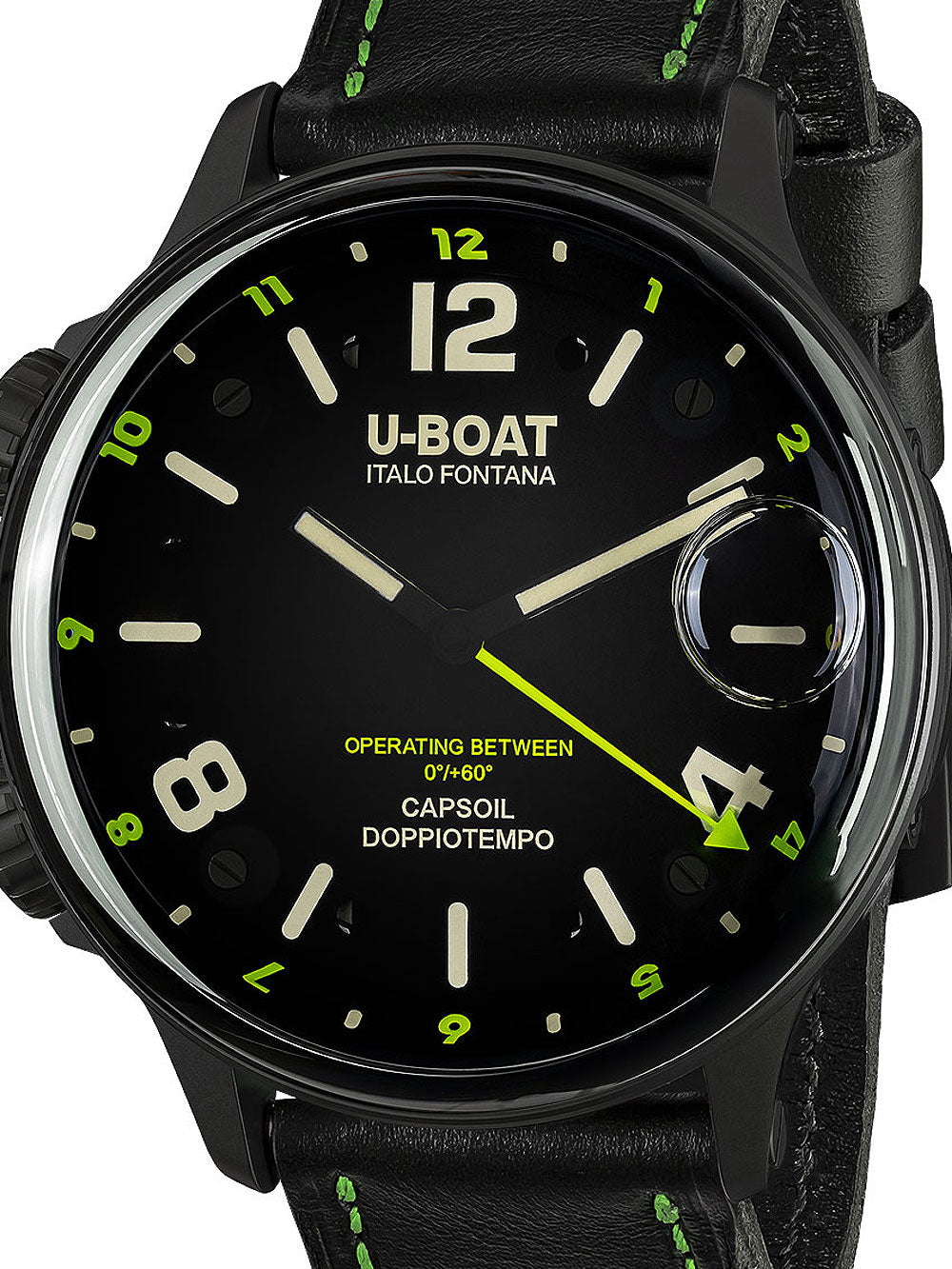 U-Boat 9675 Capsoil Doppiotempo DLC GMT vyriškas laikrodis 55mm 10ATM