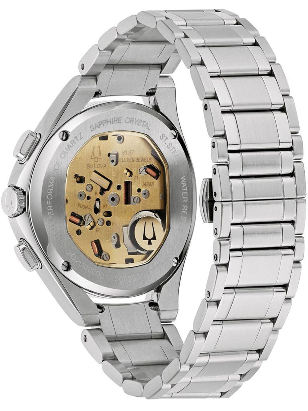 Bulova 96A297 Curv vyriškas laikrodis Chronograph 45mm 3ATM