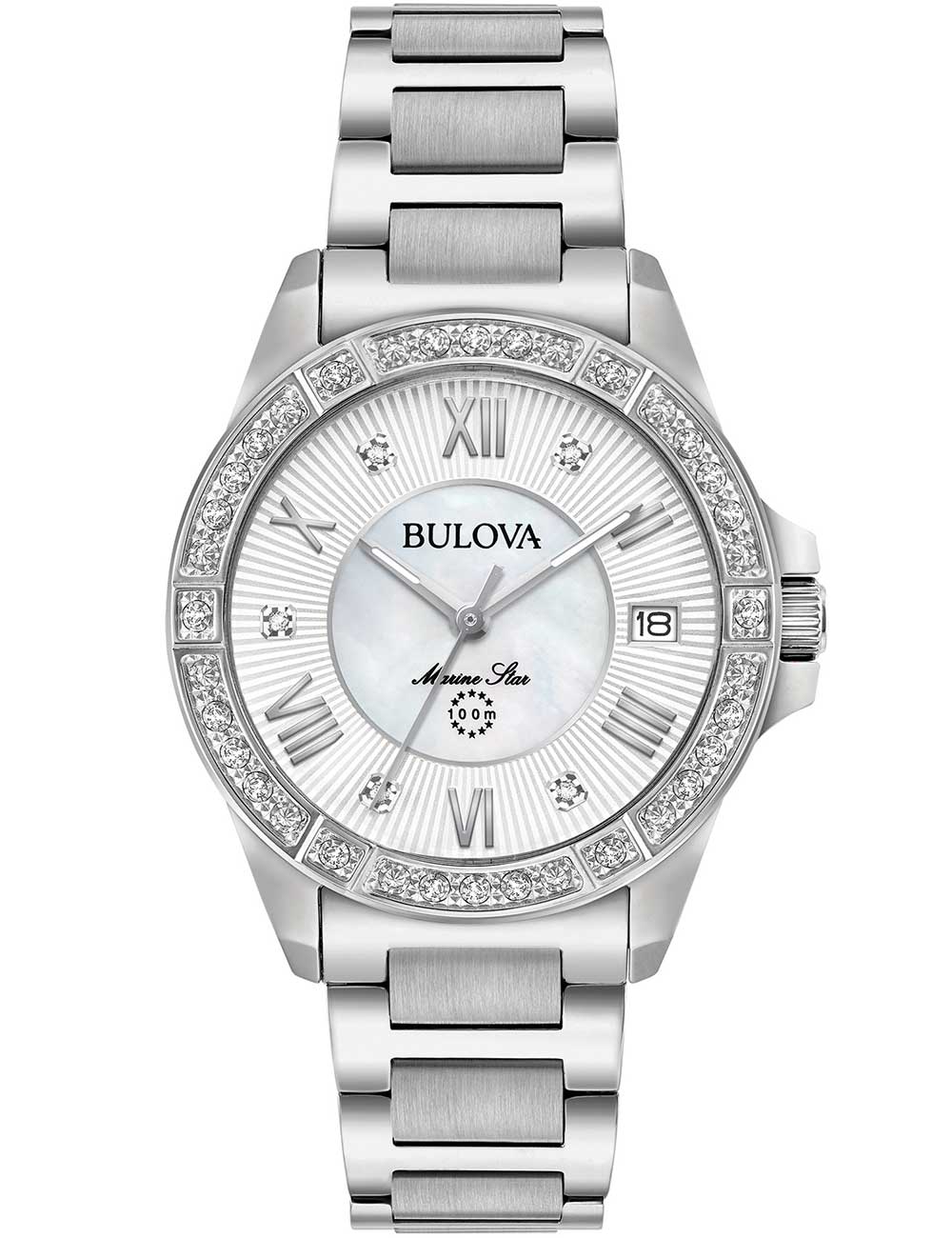 Bulova 96R232 moteriškas laikrodis Marine Star Diamond 32mm 10ATM