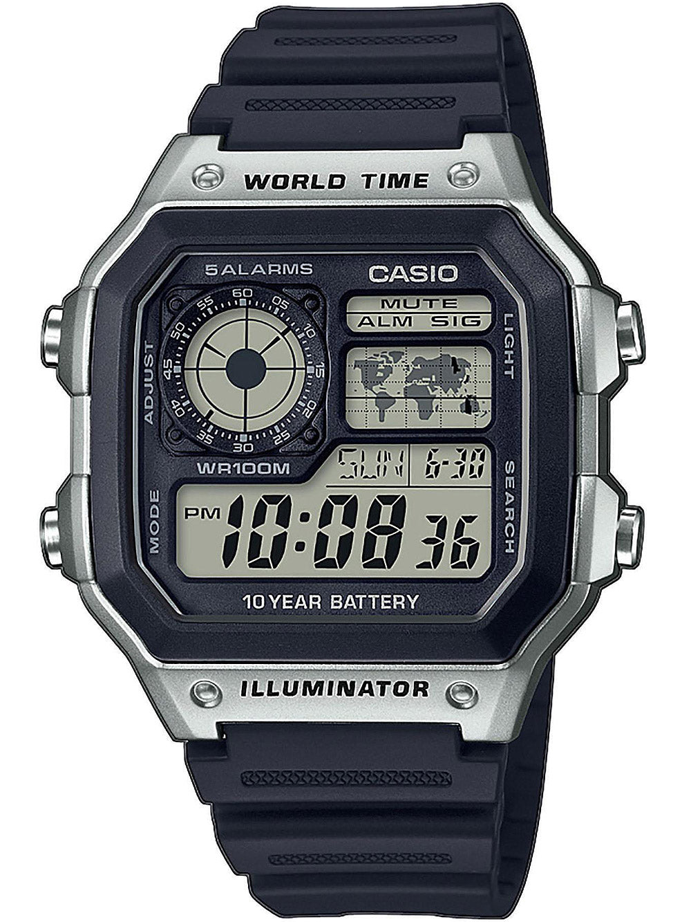 Casio AE-1200WH-1CVEF Collection vyriškas laikrodis 42mm 10ATM