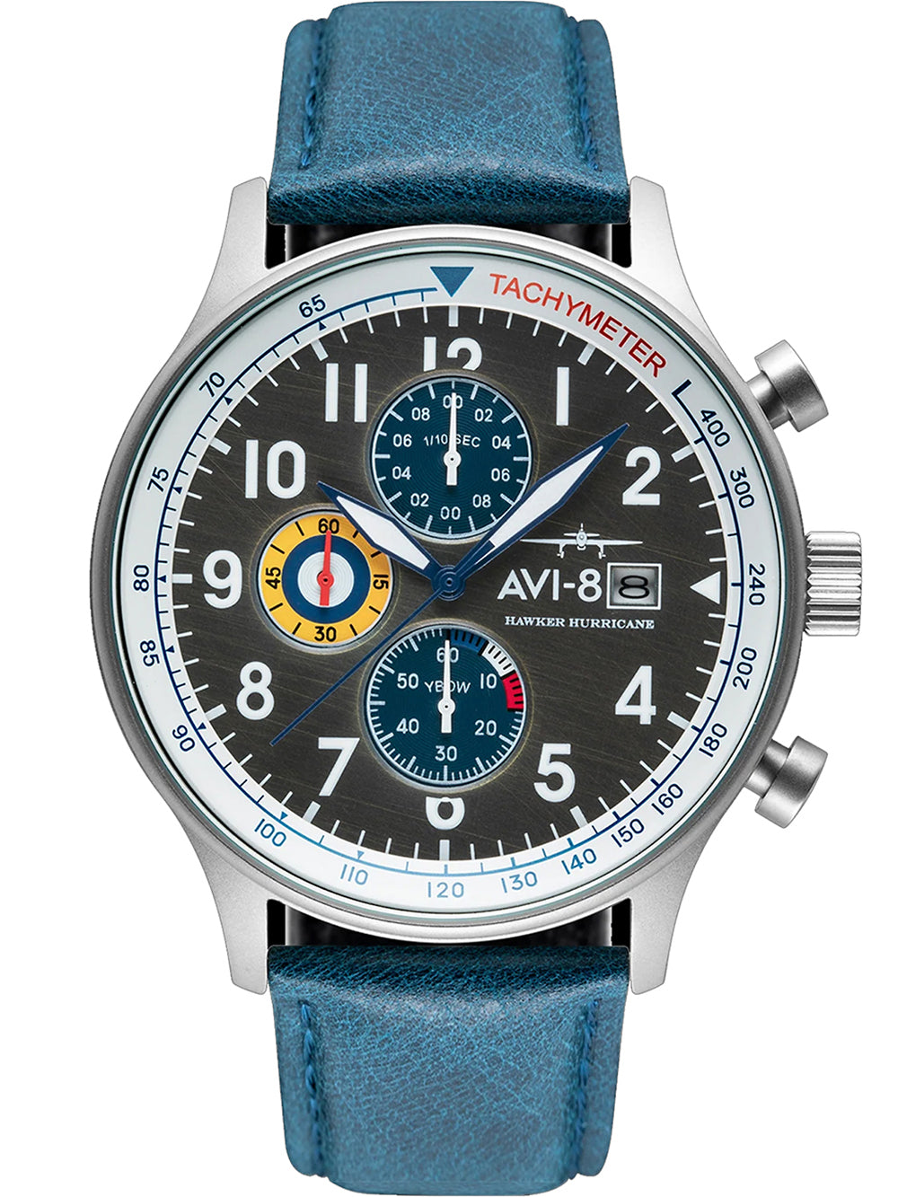 AVI-8 AV-4011-0F vyriškas laikrodis Hawker Hurricane Classic Chronograph 43mm 5ATM