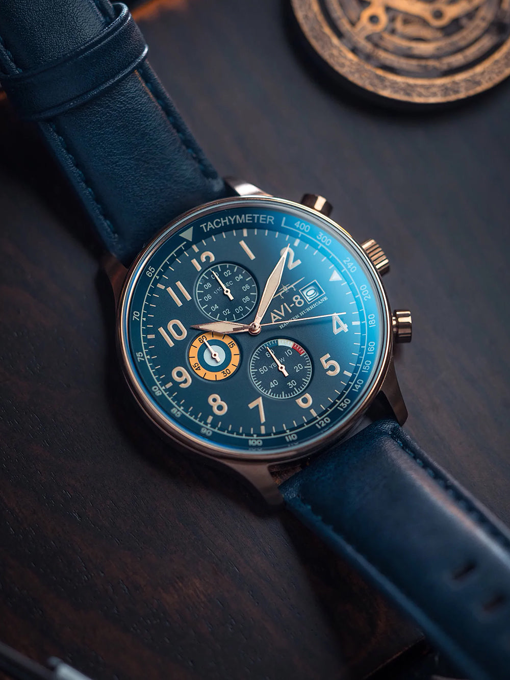 AVI-8 AV-4011-0Q vyriškas laikrodis Hawker Hurricane Classic Chronograph 43mm 5ATM