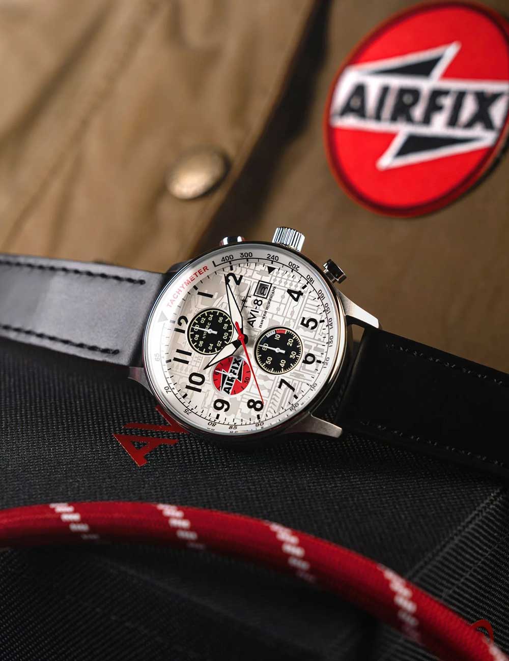 AVI-8 AV-4011-1C vyriškas laikrodis Hawker Hurricane Chronograph 42mm 5ATM