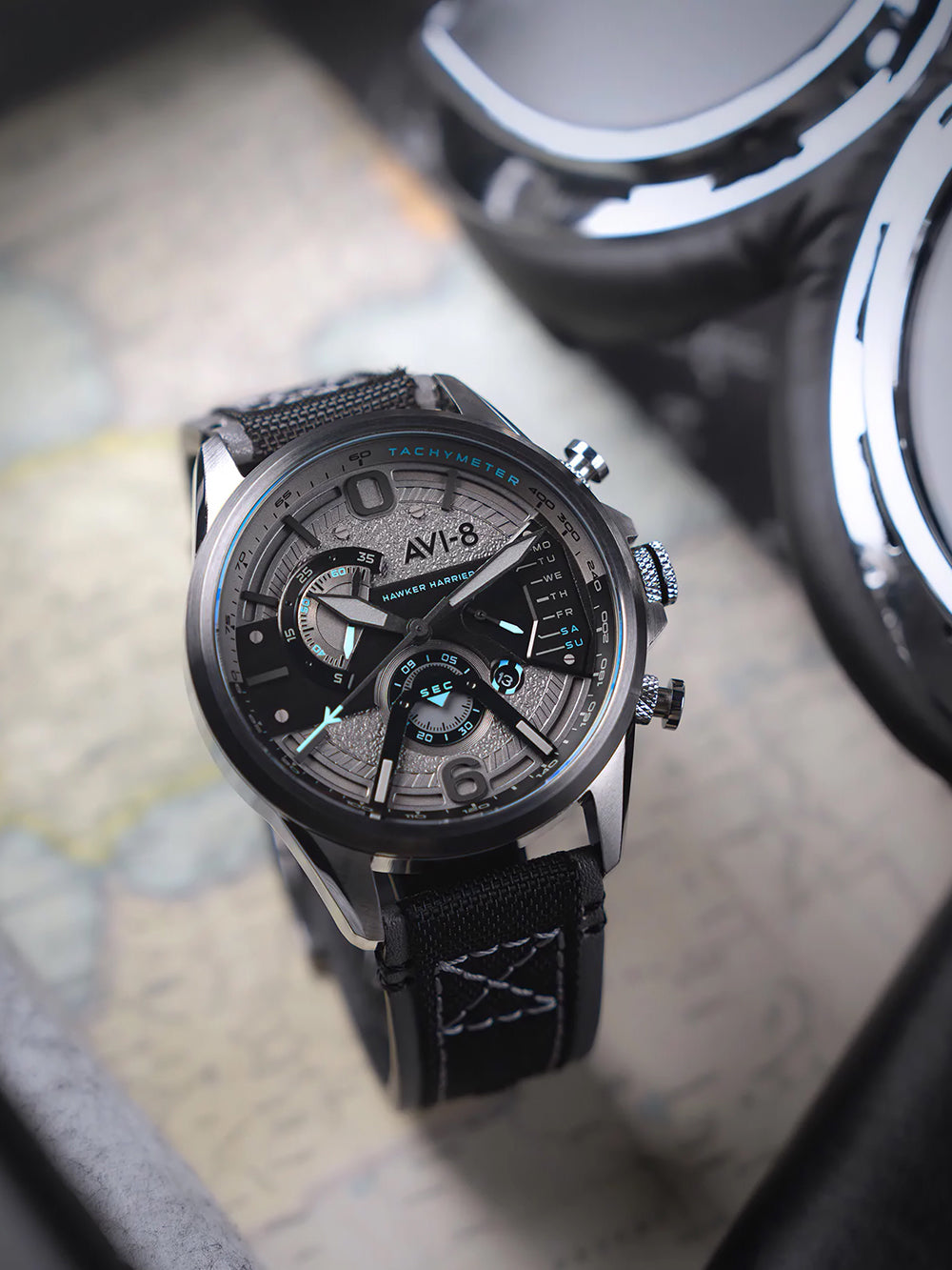 AVI-8 AV-4056-08 vyriškas laikrodis Hawker Harrier Dual Retrograde Chronograph 44mm 5ATM
