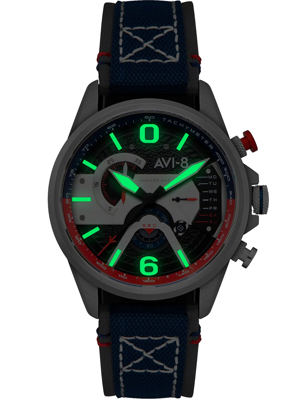AVI-8 AV-4056-09 vyriškas laikrodis Hawker Harrier Dual Retrograde Chronograph 44mm 5ATM