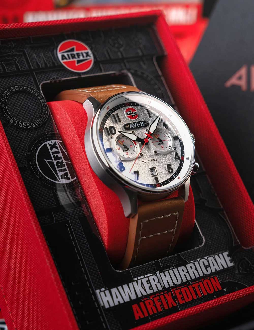 AVI-8 AV-4088-06 vyriškas laikrodis Hawker Hurricane Dual-Time Chronograph 43mm 5ATM
