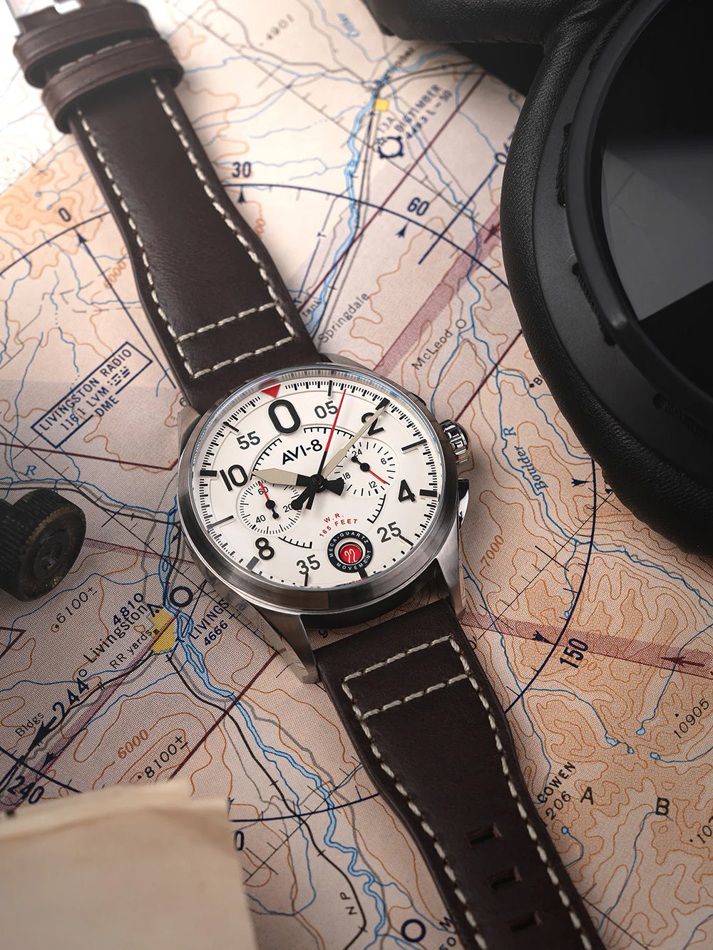 AVI-8 AV-4089-05 vyriškas laikrodis Spitfire Lock Chronograph 42mm 5ATM