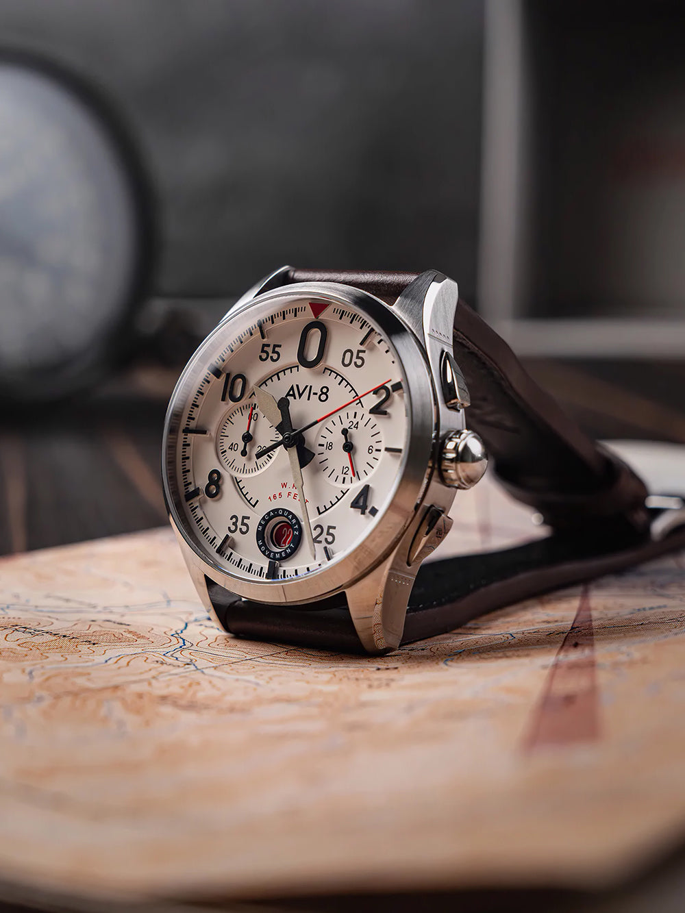 AVI-8 AV-4089-05 vyriškas laikrodis Spitfire Lock Chronograph 42mm 5ATM