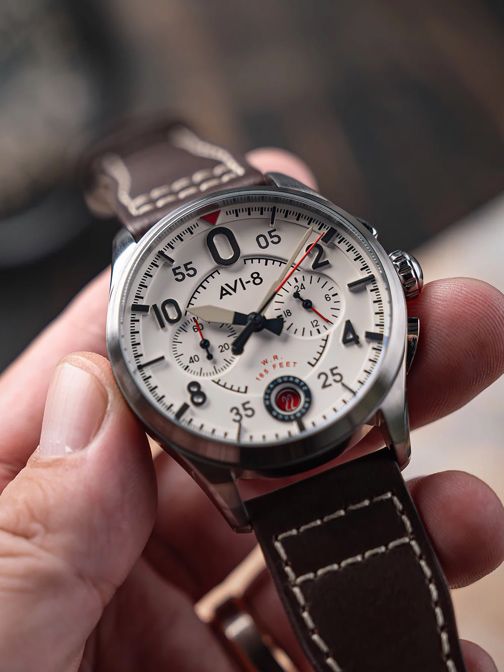 AVI-8 AV-4089-05 vyriškas laikrodis Spitfire Lock Chronograph 42mm 5ATM