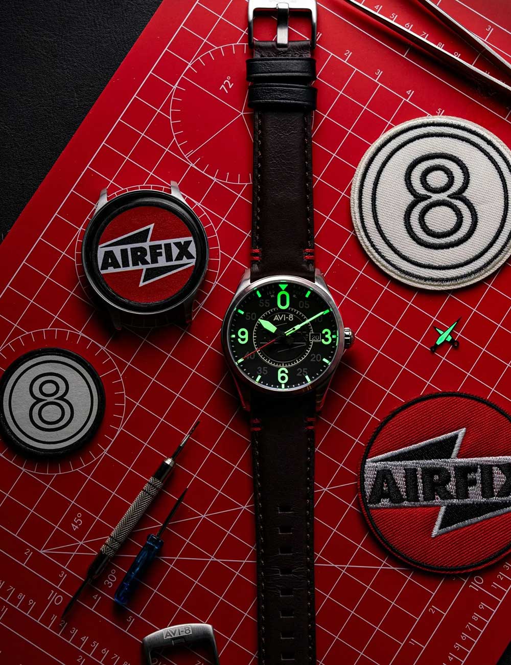 AVI-8 AV-4090-08 vyriškas laikrodis Spitfire Smith Automatic 42mm 5ATM
