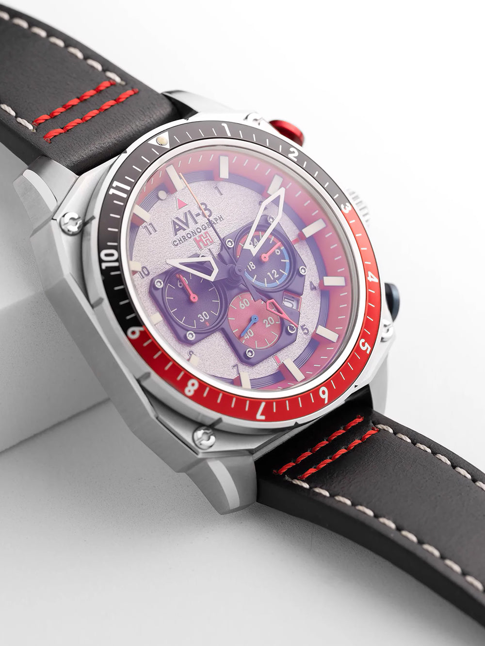 AVI-8 AV-4100-03 vyriškas laikrodis Hawker Hunter Dual Time Chronograph 43mm 5ATM