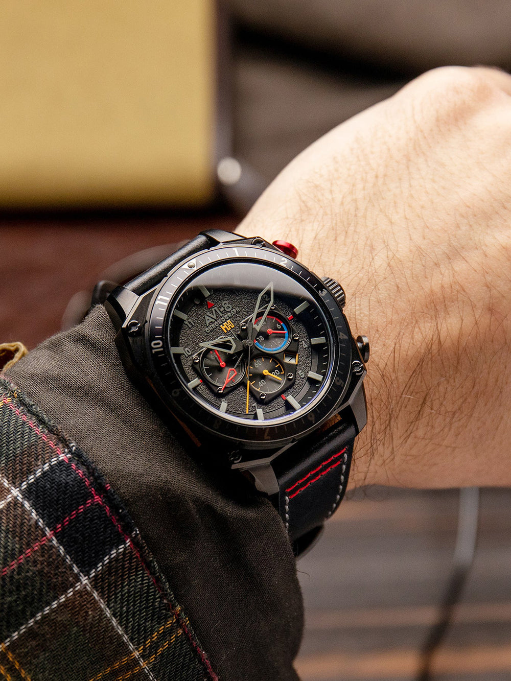 AVI-8 AV-4100-04 vyriškas laikrodis Hawker Hunter Dual Time Chronograph 43mm 5ATM