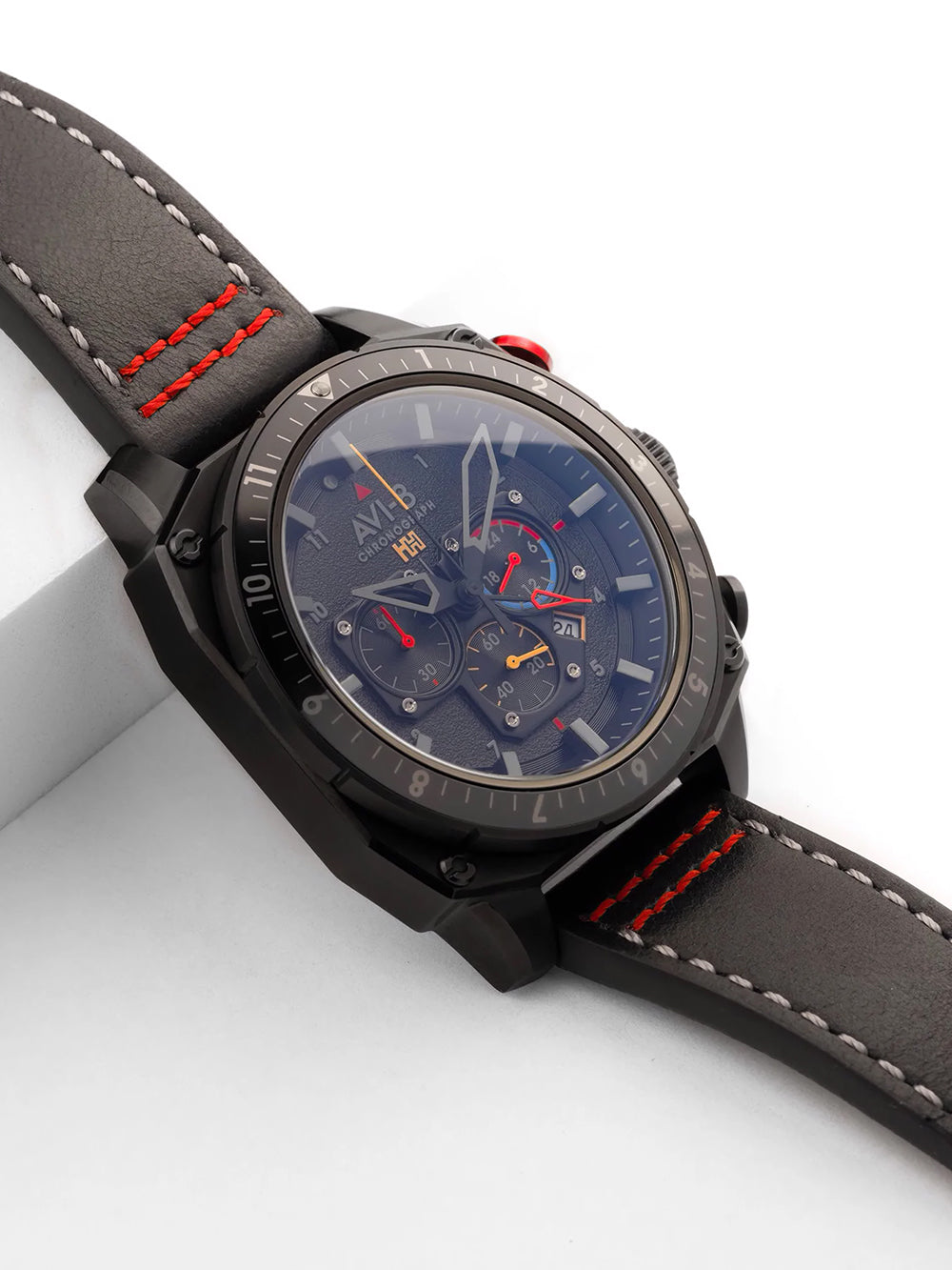 AVI-8 AV-4100-04 vyriškas laikrodis Hawker Hunter Dual Time Chronograph 43mm 5ATM