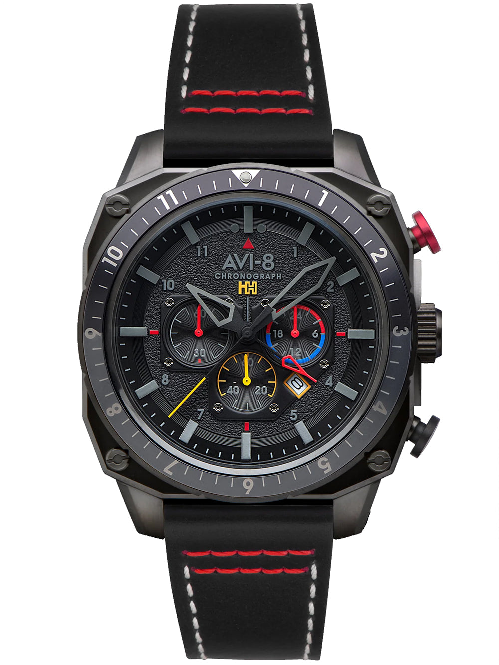 AVI-8 AV-4100-04 vyriškas laikrodis Hawker Hunter Dual Time Chronograph 43mm 5ATM