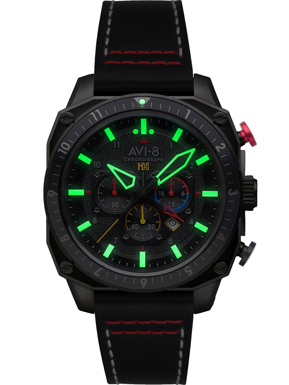 AVI-8 AV-4100-04 vyriškas laikrodis Hawker Hunter Dual Time Chronograph 43mm 5ATM