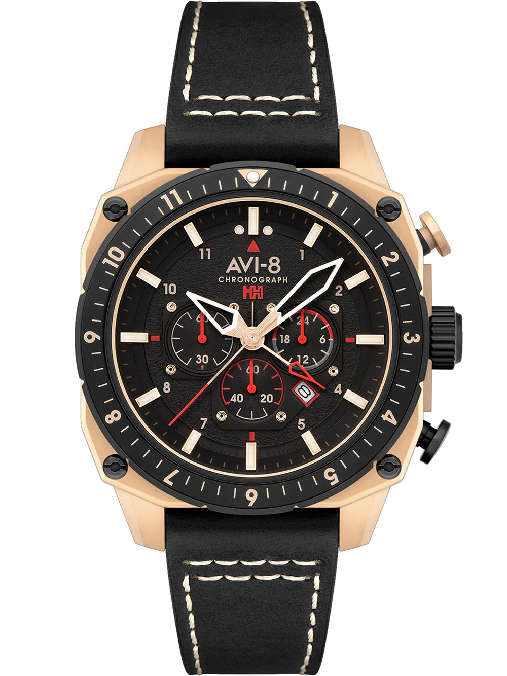 AVI-8 AV-4100-06 vyriškas laikrodis Hawker Hunter Dual Time Chronograph 43mm 5ATM