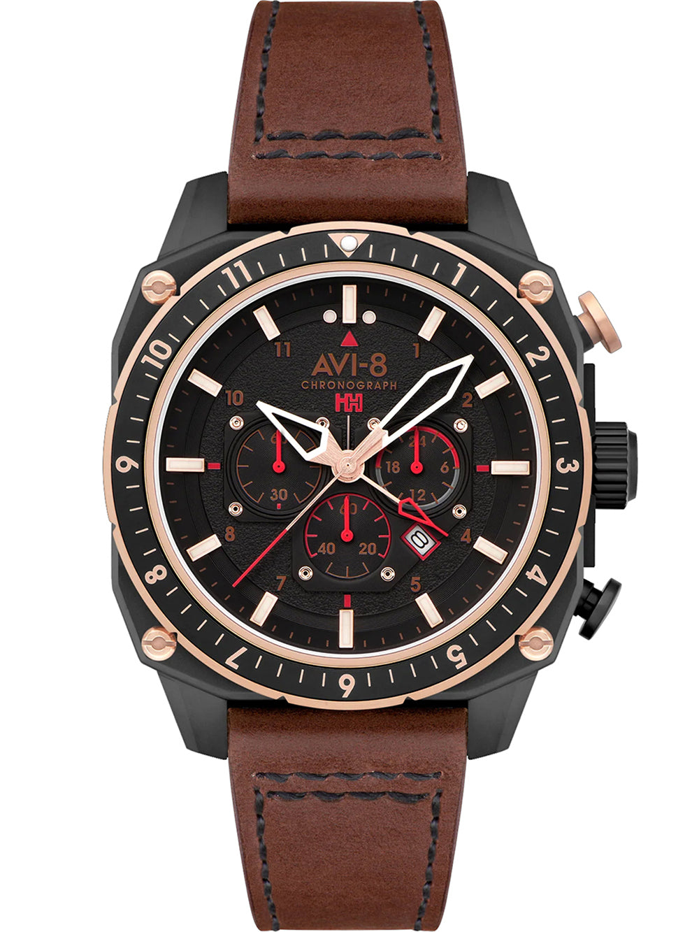 AVI-8 AV-4100-09 vyriškas laikrodis Hawker Hunter Dual Time Chronograph 43mm 5ATM