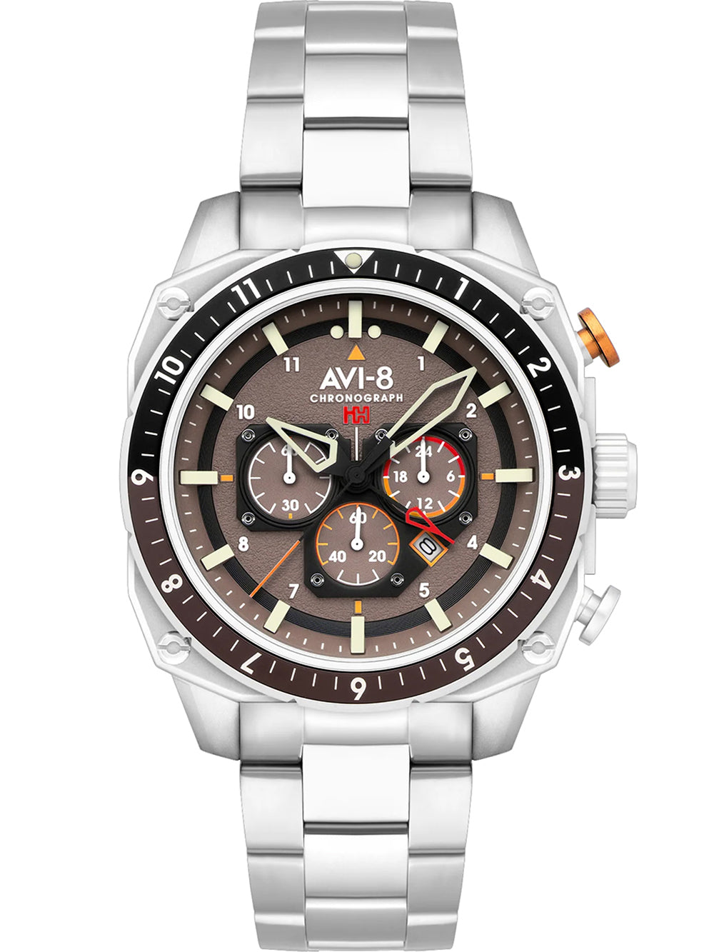AVI-8 AV-4100-33 vyriškas laikrodis Hawker Hunter Dual Time Chronograph 43mm 5ATM