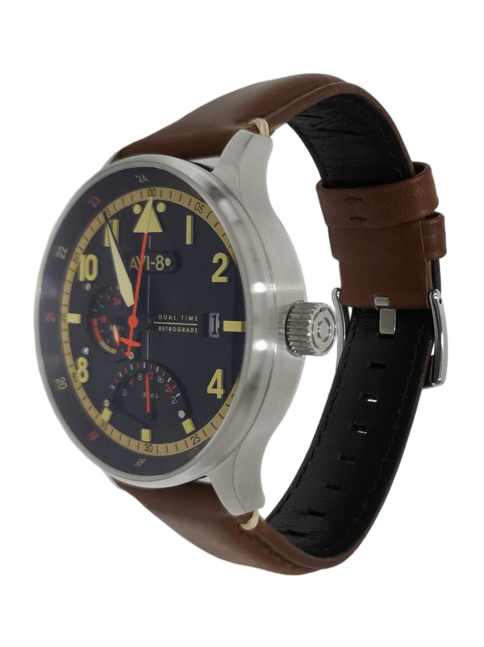 AVI-8 AV-4101-0B vyriškas laikrodis Hawker Hurricane McKellar Dual Time 44mm 5ATM