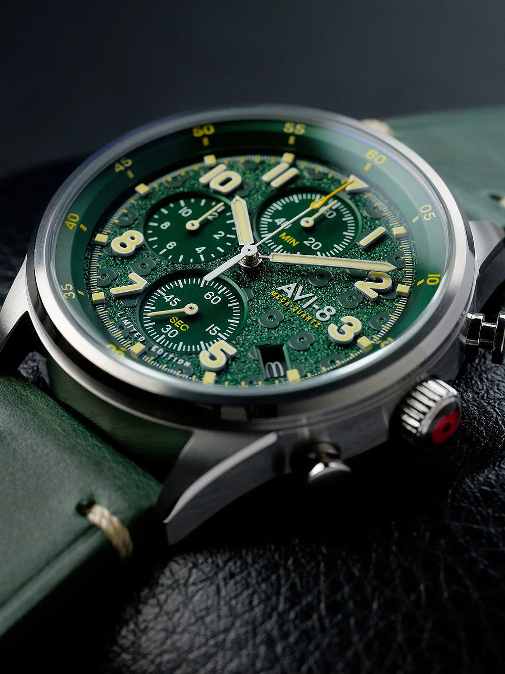 AVI-8 AV-4102-RBL-03 Flyboy Royal British Legion Chronograph vyriškas laikrodis 42mm 5ATM