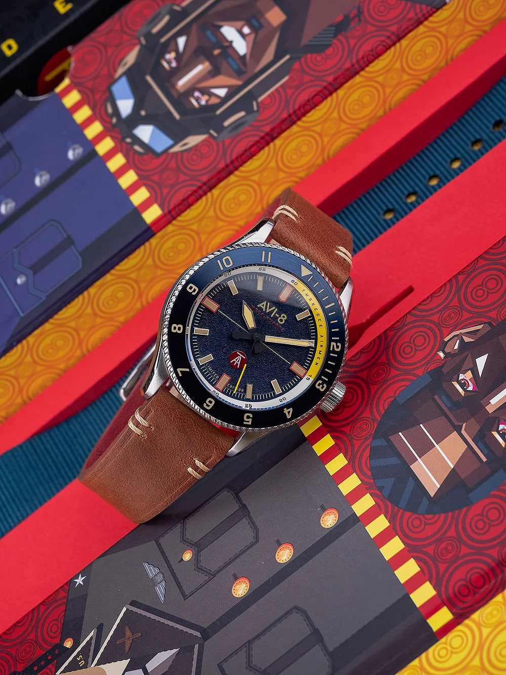 AVI-8 AV-4103-02 Tuskegee Airmen Limited Edition vyriškas laikrodis 40mm 5ATM
