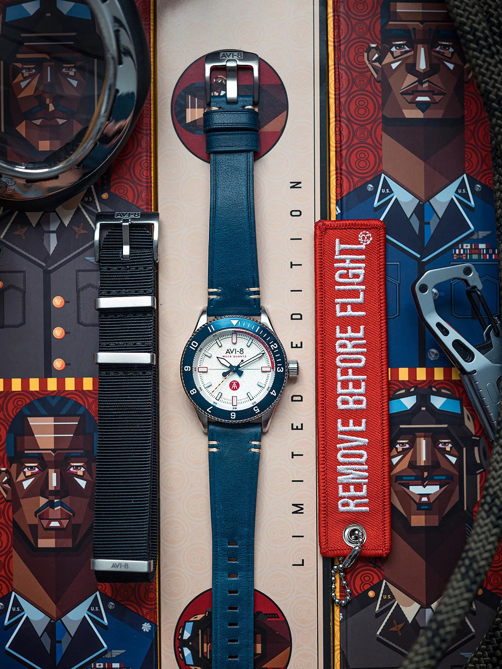 AVI-8 AV-4103-03 Tuskegee Airmen Limited Edition vyriškas laikrodis 40mm 5ATM