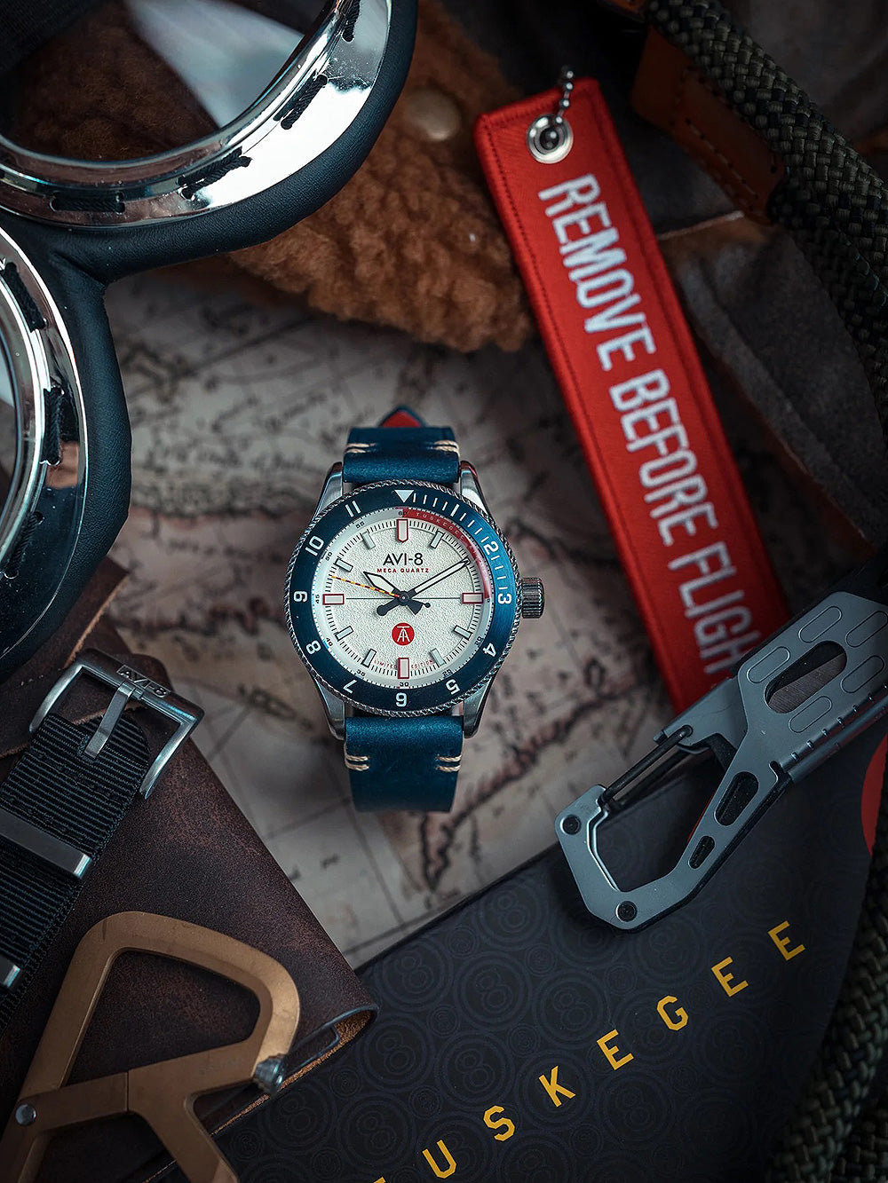 AVI-8 AV-4103-03 Tuskegee Airmen Limited Edition vyriškas laikrodis 40mm 5ATM