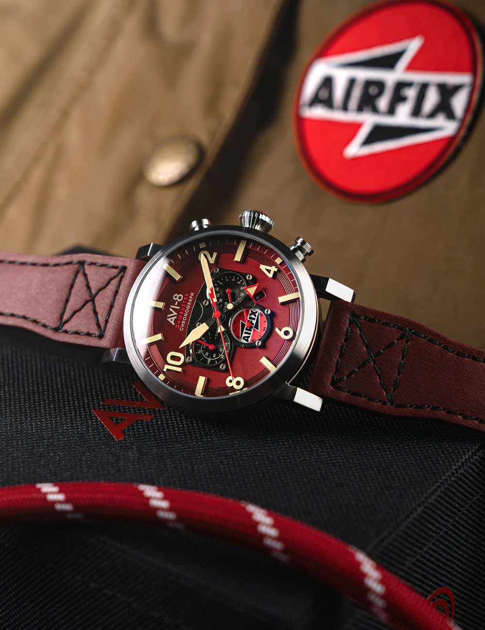 AVI-8 AV-4107-04 vyriškas laikrodis Dambuster Gibson Dual-Time Chronograph 43mm 5ATM