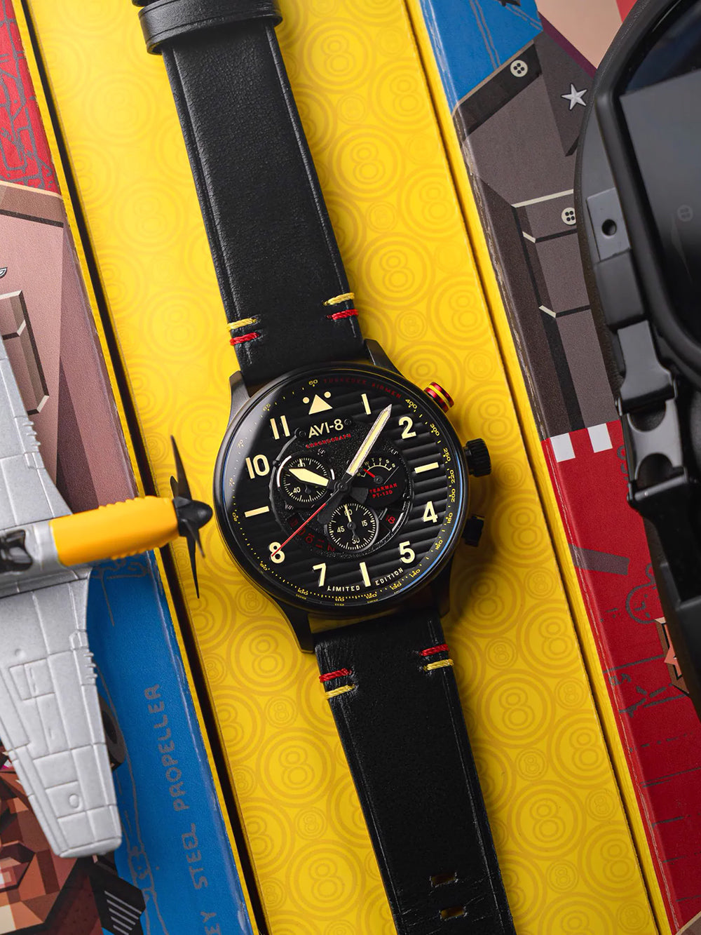 AVI-8 AV-4109-01 vyriškas laikrodis Flyboy Spirit of Tuskegee Limited Chrono 44mm 5ATM
