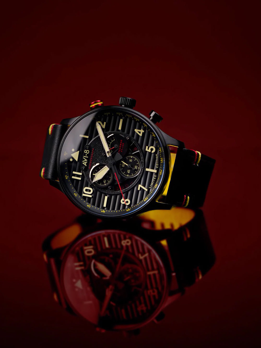 AVI-8 AV-4109-01 vyriškas laikrodis Flyboy Spirit of Tuskegee Limited Chrono 44mm 5ATM