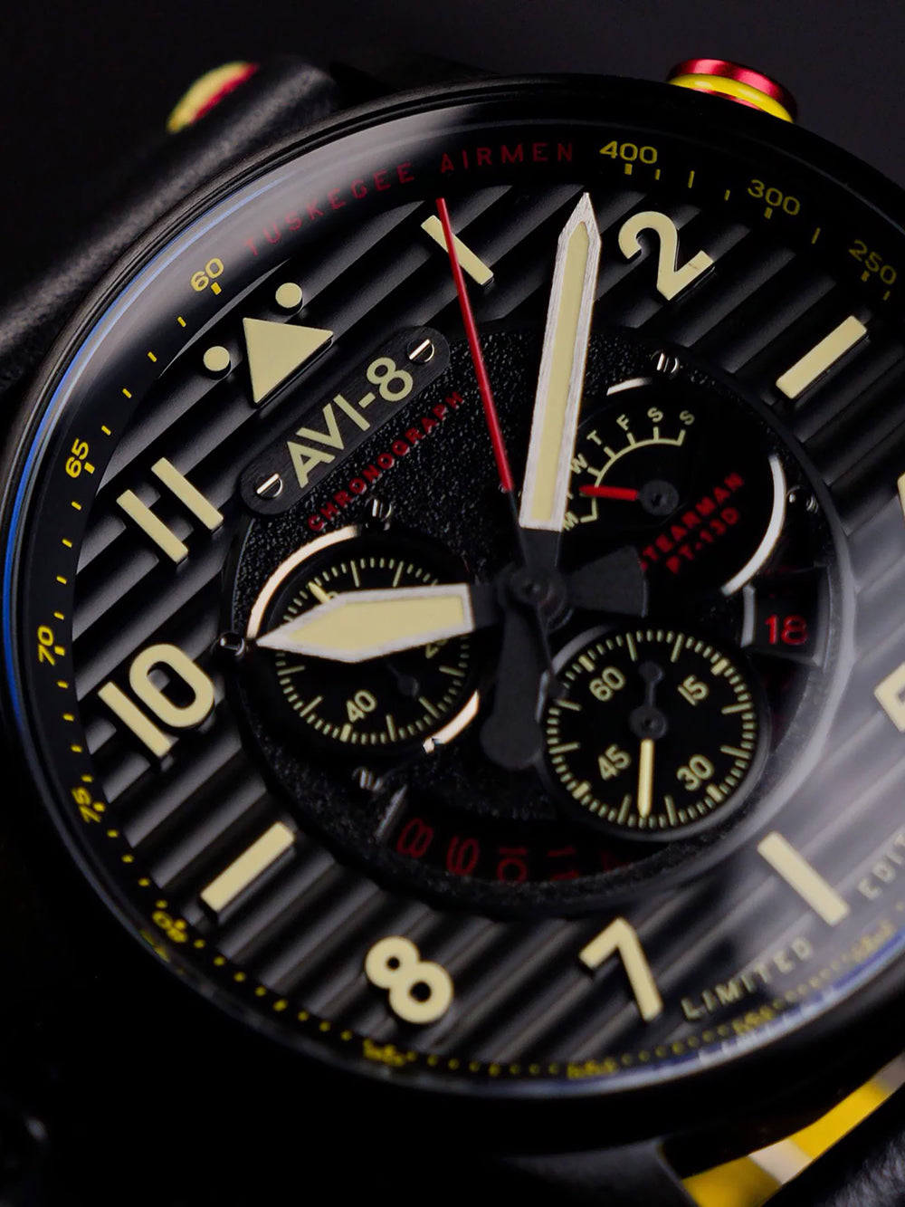 AVI-8 AV-4109-01 vyriškas laikrodis Flyboy Spirit of Tuskegee Limited Chrono 44mm 5ATM