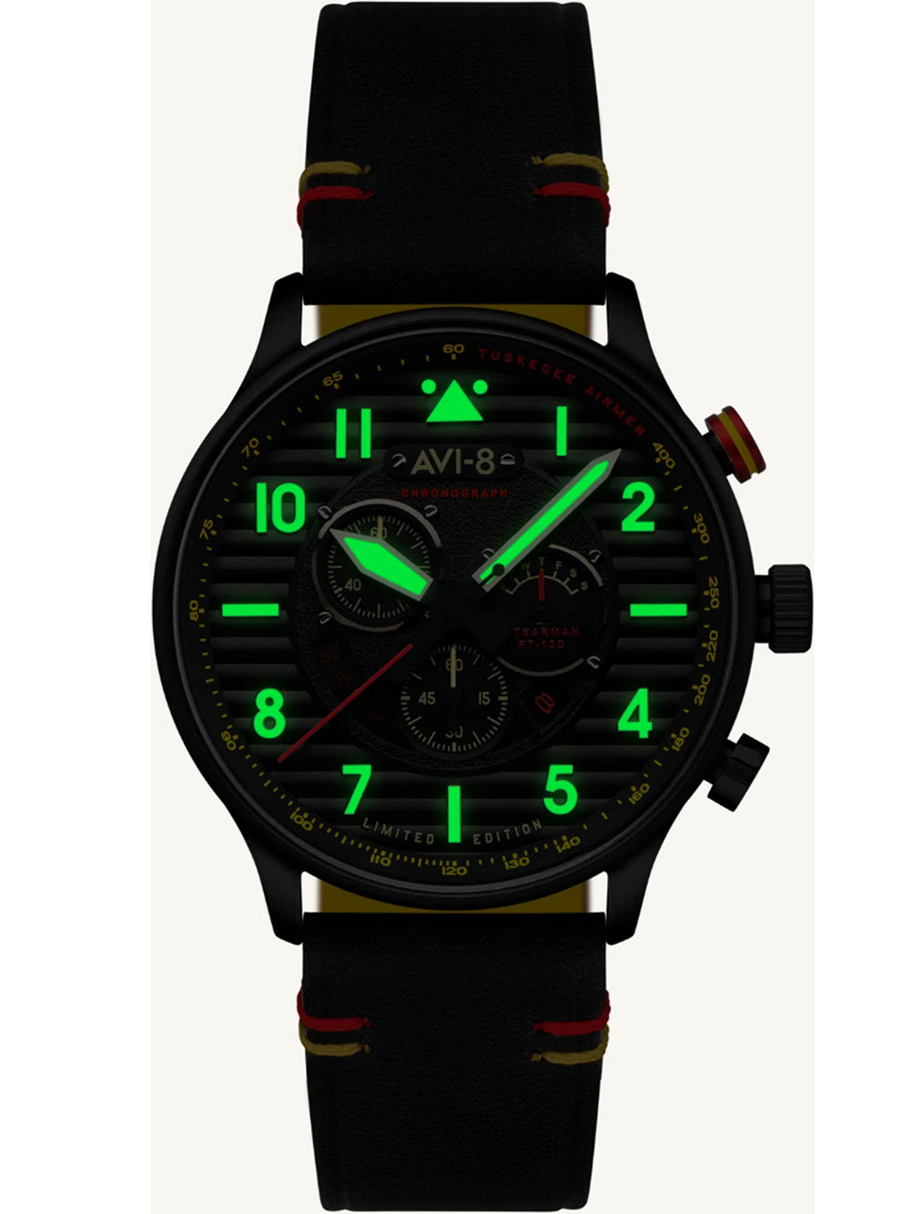 AVI-8 AV-4109-01 vyriškas laikrodis Flyboy Spirit of Tuskegee Limited Chrono 44mm 5ATM