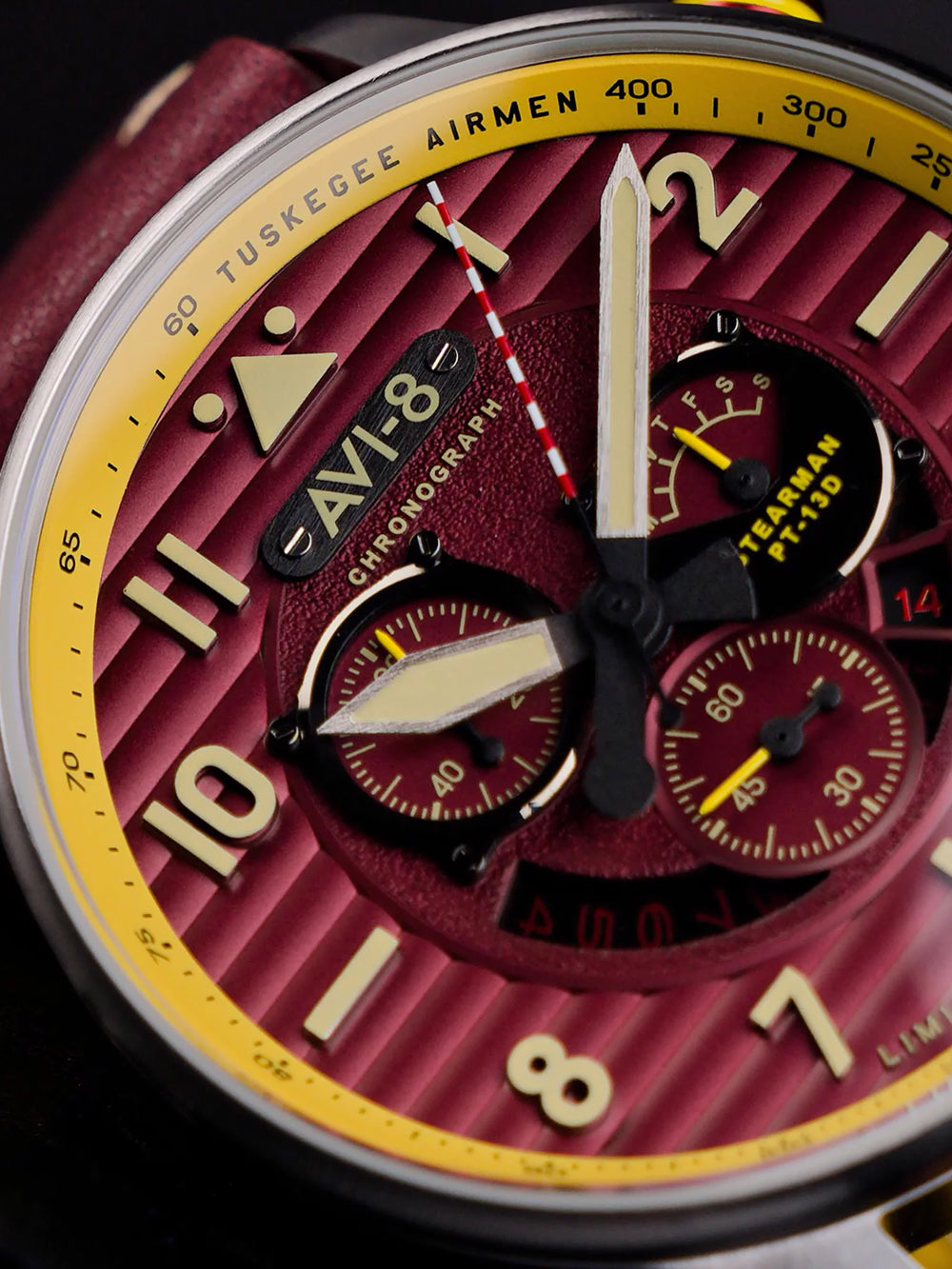 AVI-8 AV-4109-02 vyriškas laikrodis Flyboy Spirit of Tuskegee Limited Chrono 44mm 5ATM