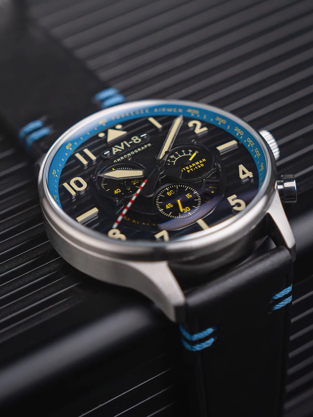 AVI-8 AV-4109-03 vyriškas laikrodis Flyboy Spirit of Tuskegee Limited Chrono 44mm 5ATM
