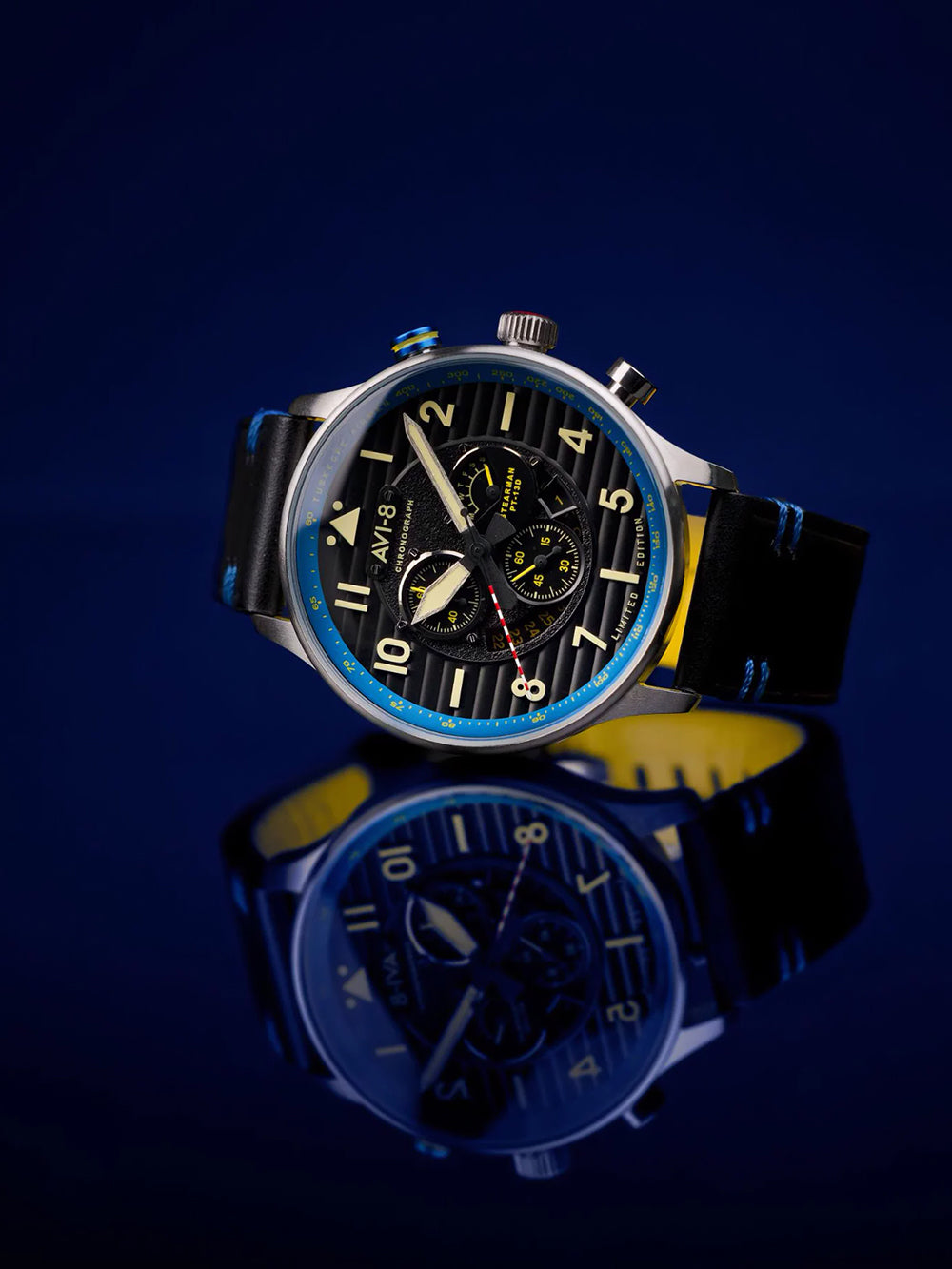 AVI-8 AV-4109-03 vyriškas laikrodis Flyboy Spirit of Tuskegee Limited Chrono 44mm 5ATM