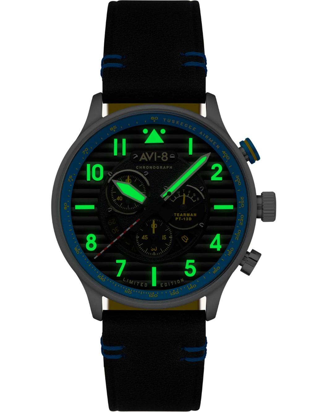 AVI-8 AV-4109-03 vyriškas laikrodis Flyboy Spirit of Tuskegee Limited Chrono 44mm 5ATM