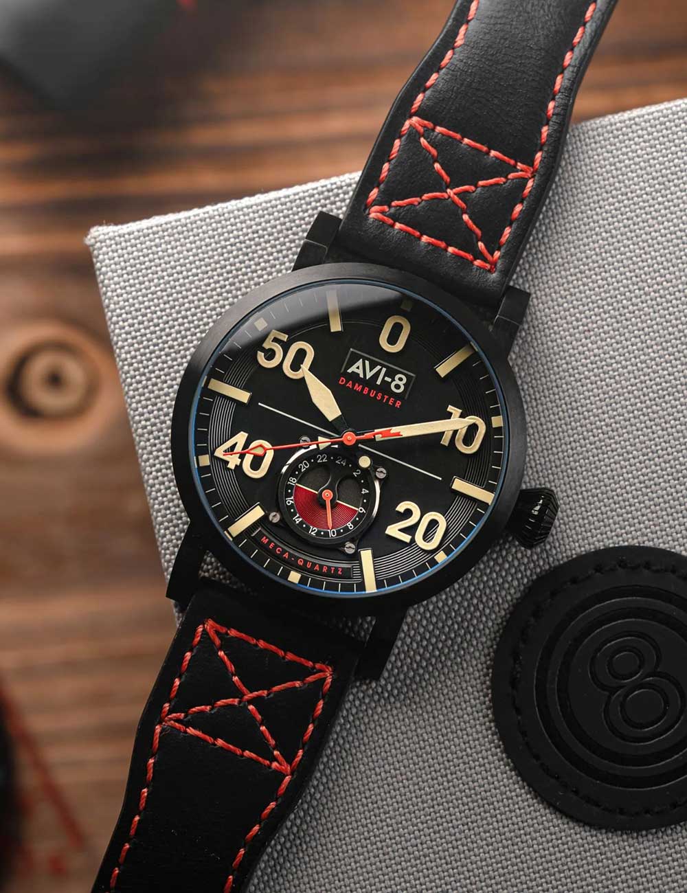 AVI-8 AV-4113-03 vyriškas laikrodis Dambuster Chadwick 43mm 5ATM