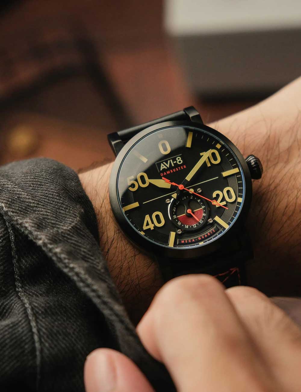 AVI-8 AV-4113-03 vyriškas laikrodis Dambuster Chadwick 43mm 5ATM