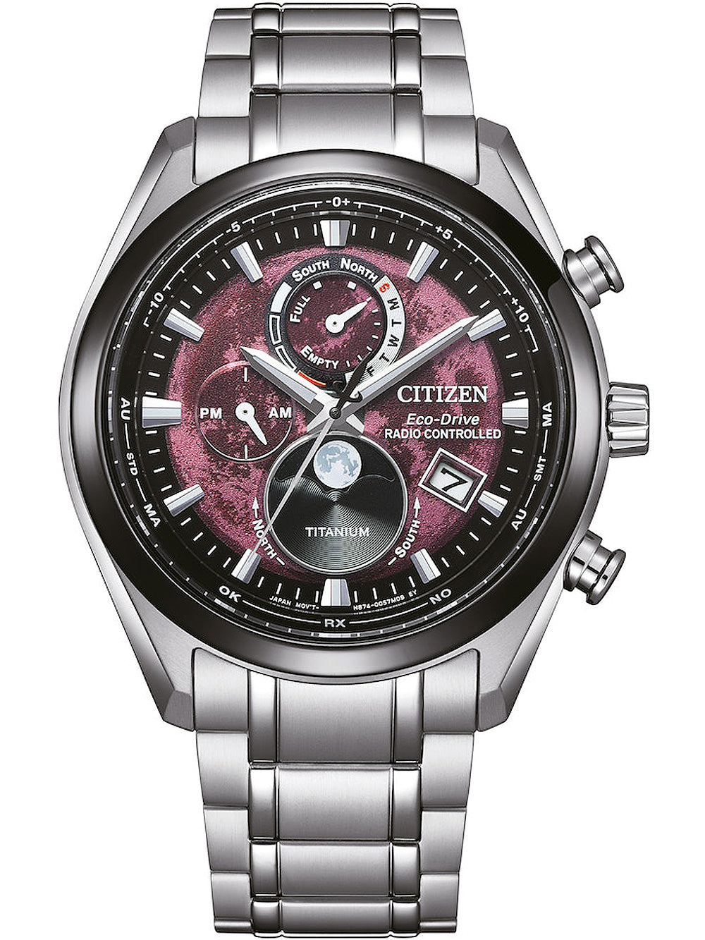 Citizen BY1018-80X Eco-Drive Moonphase Titanium Radio Controlled vyriškas laikrodis