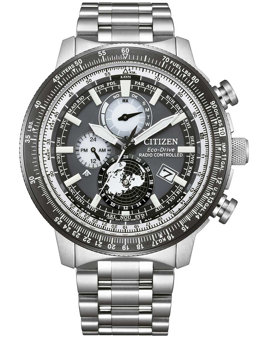Citizen BY3006-53H vyriškas laikrodis Promaster Sky Geo Trecker Eco-Drive 46mm 20ATM