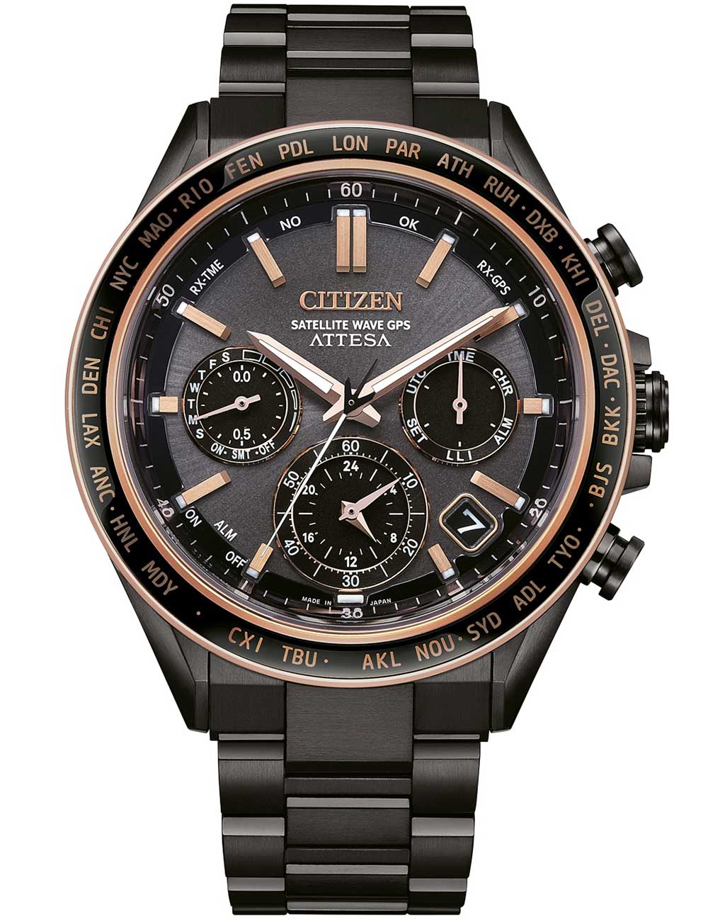 Citizen CC4074-61W vyriškas laikrodis Attesa Satellite Wave GPS 45mm 10ATM