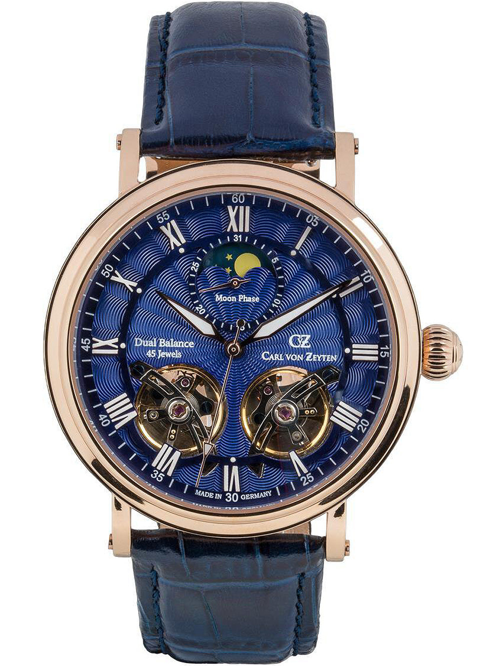 Carl von Zeyten CVZ0054RBSR Murg Moonphase Automatic vyriškas laikrodis 46mm 5ATM